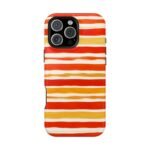 Striped Orange Watercolor Phone Case — Magnetic Impact‑Resistant - Image 52