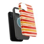 Striped Orange Watercolor Phone Case — Magnetic Impact‑Resistant - Image 3
