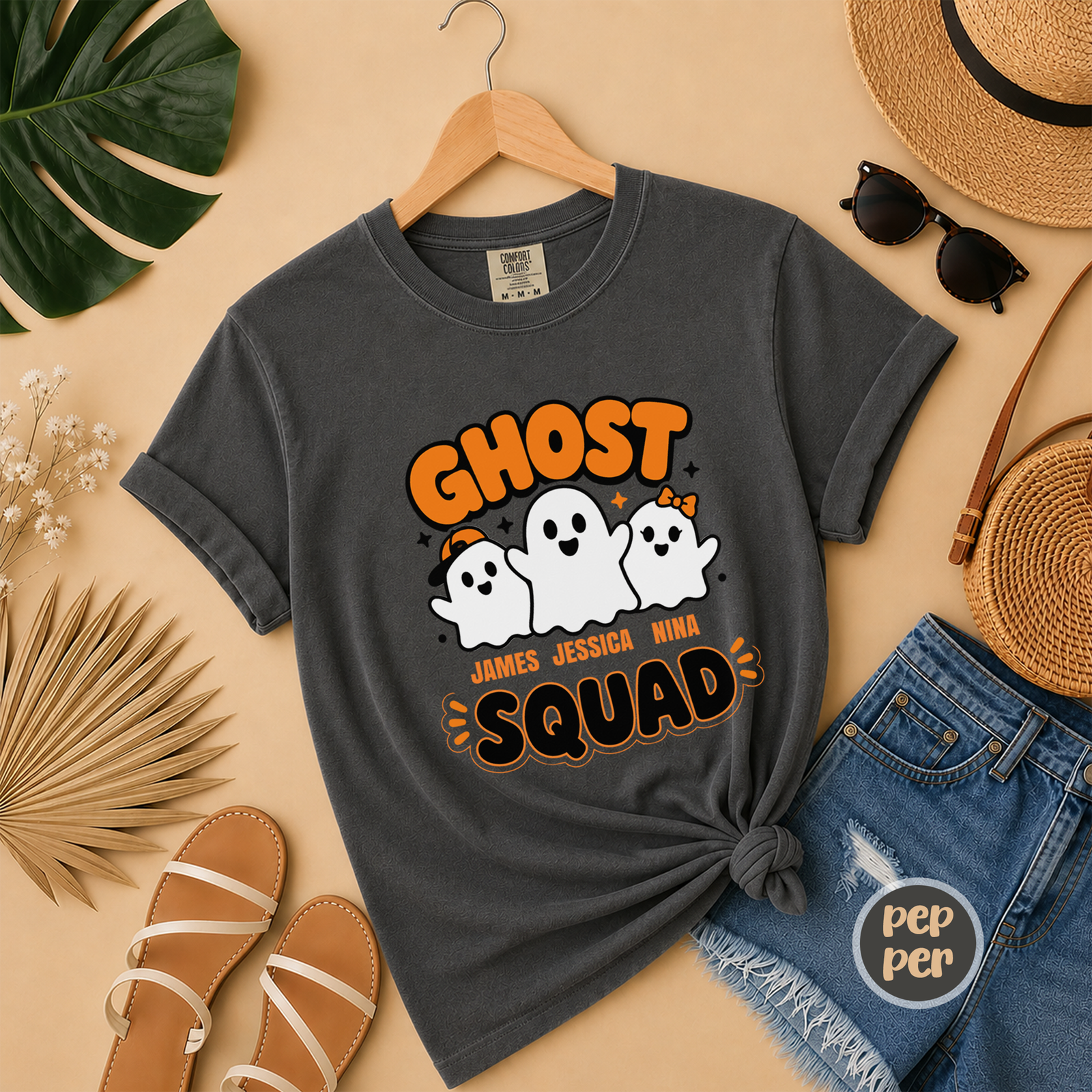20260716025328-1f180c18-5d5e-6638-a6e0-a638318c87b6-3.png Ghost Squad T-Shirt — Personalized Halloween Ghosts Tee - Image 1
