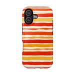 Striped Orange Watercolor Phone Case — Magnetic Impact‑Resistant - Image 56