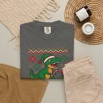 Merry Rawrmas Christmas Dinosaur T-Shirt - Image 16