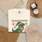 Merry Rawrmas Christmas Dinosaur T-Shirt - Image 8